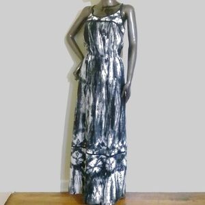 Suzy Chin Black and White Silk Maxi Dress Sz 10